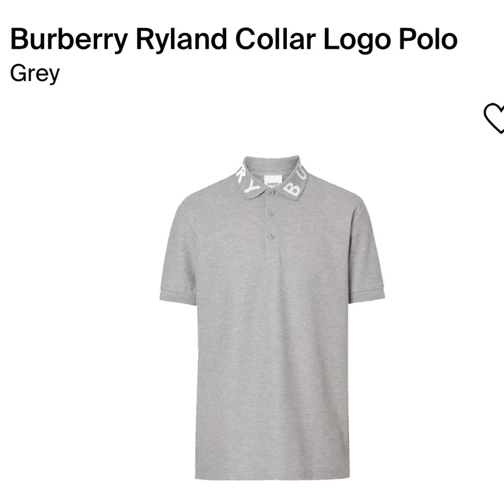 Burberry Ryland Logo Collar Polo - Grey